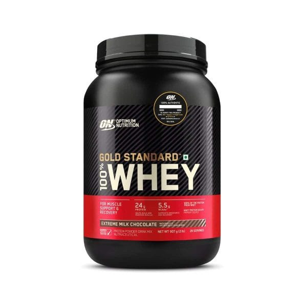 ON (Optimum Nutrition) Gold Standard 100% Whey Protein, chocolate 910 g indian pack (2 lb) ( Free Delivery )