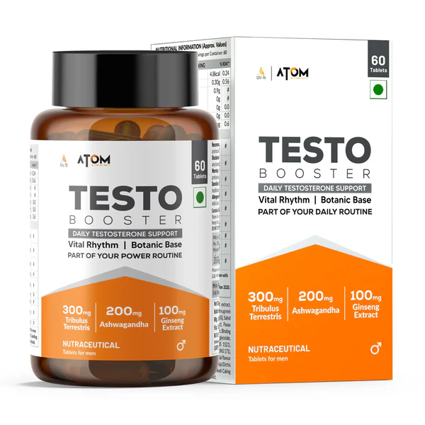 ATOM Testobooster I Testosterone for Men I 60 Veg Tablets exp 2027 ( FREE DELIVERY )