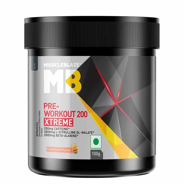 MuscleBlaze PRE Workout 200 Xtreme, 100 g (0.22 lb) ( FREE DELIVERY )